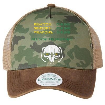 Reactor Online Sensors Online Weapons Online All Systems Nom Legacy Tie Dye Trucker Hat