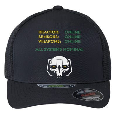 Reactor Online Sensors Online Weapons Online All Systems Nom Flexfit Unipanel Trucker Cap