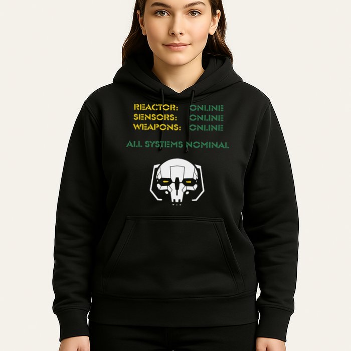 Reactor Online Sensors Online Weapons Online All Systems Nom Hoodie