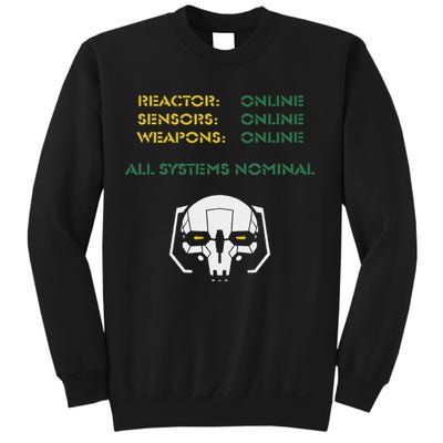Reactor Online Sensors Online Weapons Online All Systems Nom Sweatshirt