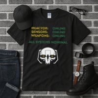 Reactor Online Sensors Online Weapons Online All Systems Nom Tall T-Shirt