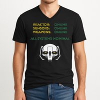 Reactor Online Sensors Online Weapons Online All Systems Nom V-Neck T-Shirt