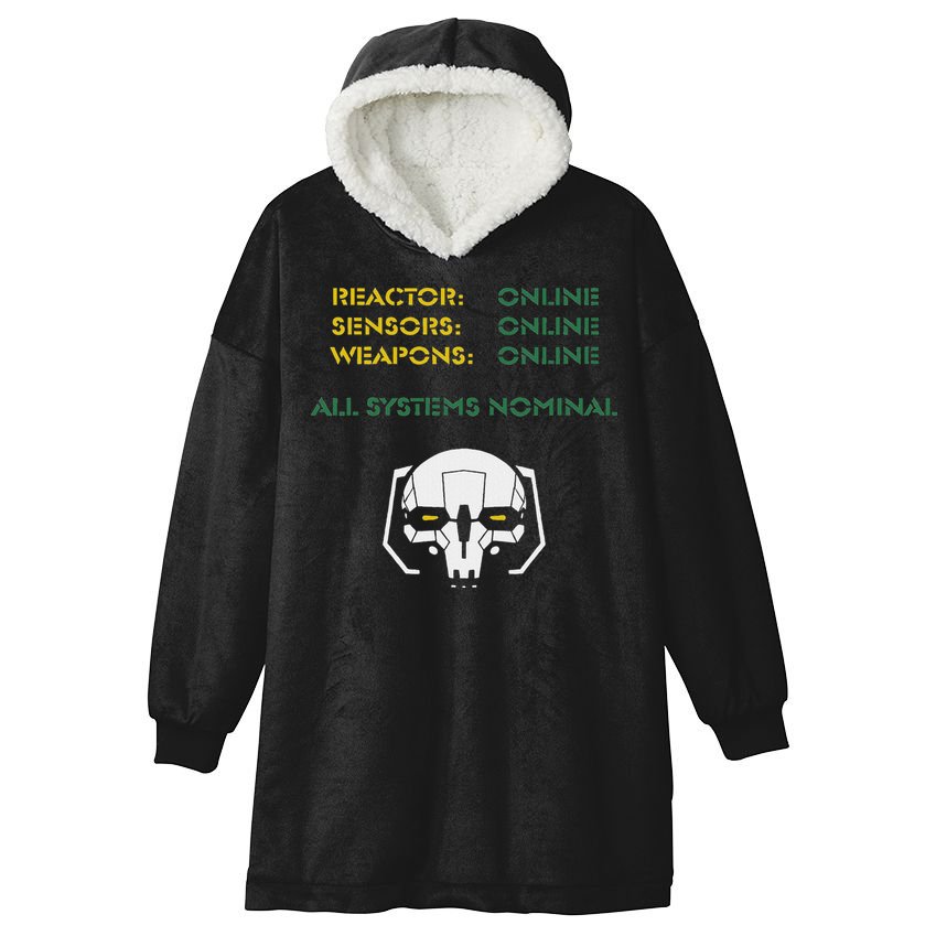 Reactor Online Sensors Online Weapons Online All Systems Nom Hooded Wearable Blanket