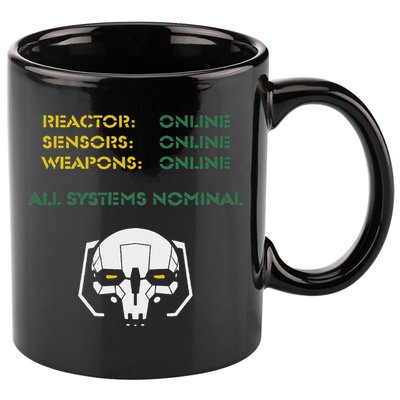 Reactor Online Sensors Online Weapons Online All Systems Nom 11oz C Handle Ceramic Mug