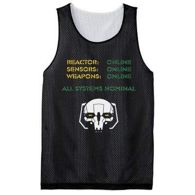Reactor Online Sensors Online Weapons Online All Systems Nom Mesh Reversible Basketball Jersey Tank