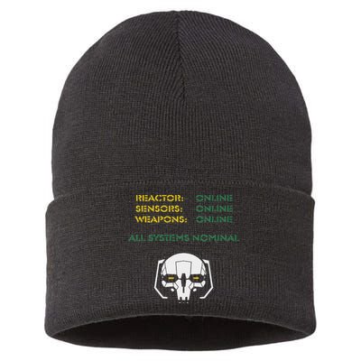 Reactor Online Sensors Online Weapons Online All Systems Nom Sustainable Knit Beanie