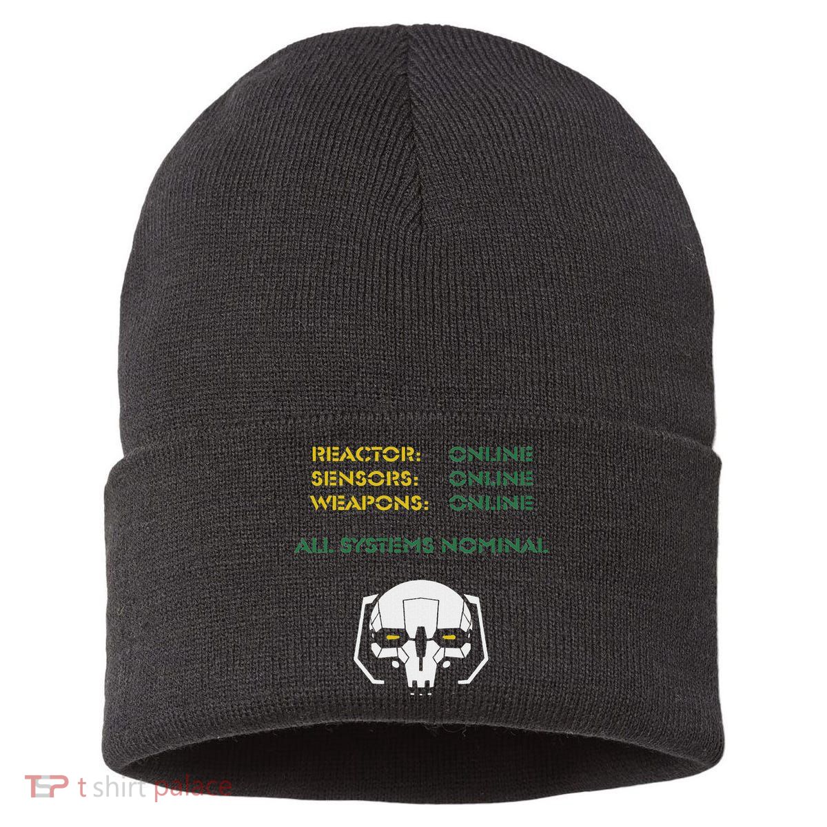 Reactor Online Sensors Online Weapons Online All Systems Nom Sustainable Knit Beanie