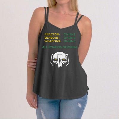 Reactor Online Sensors Online Weapons Online All Systems Nom Women's Strappy Tank