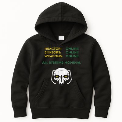 Reactor Online Sensors Online Weapons Online All Systems Nom Kids Hoodie