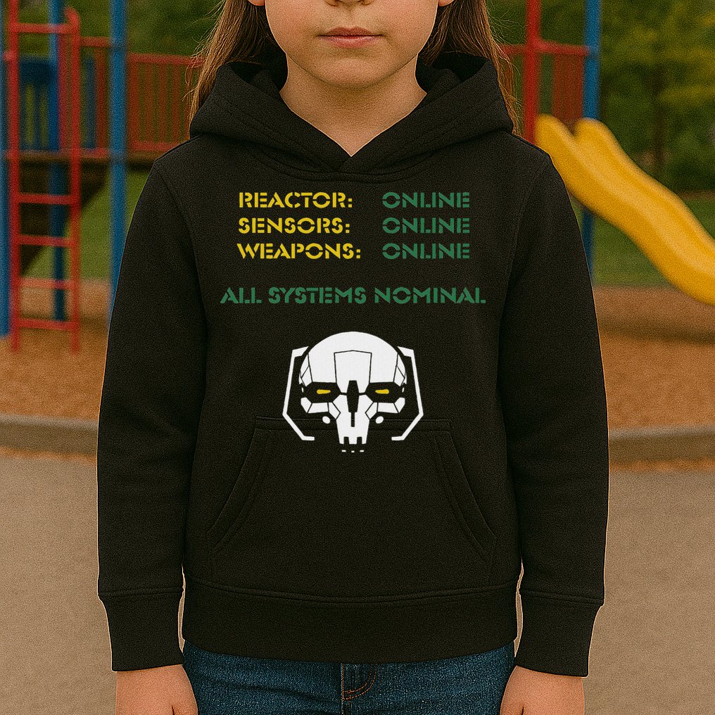 Reactor Online Sensors Online Weapons Online All Systems Nom Kids Hoodie
