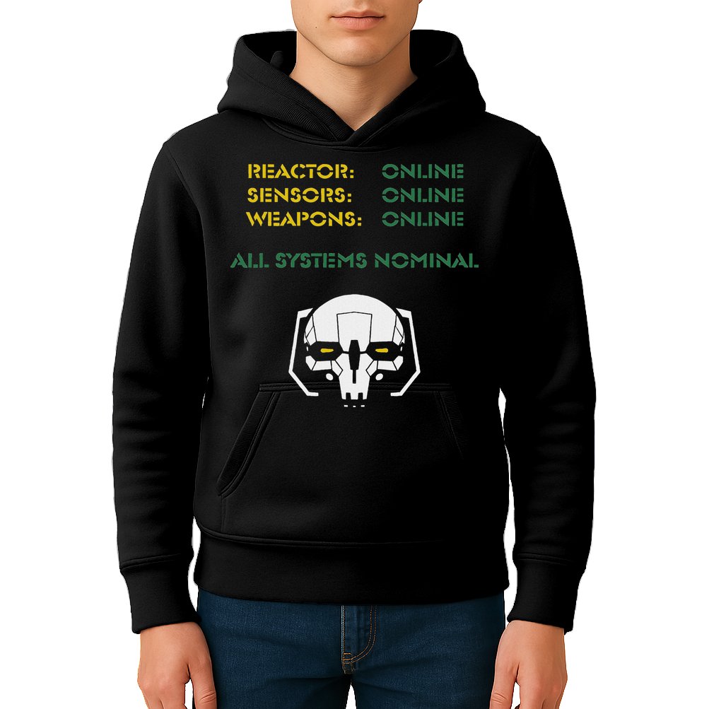 Reactor Online Sensors Online Weapons Online All Systems Nom Kids Hoodie