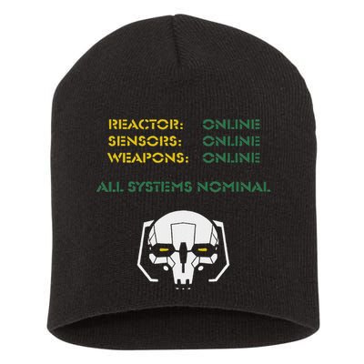 Reactor Online Sensors Online Weapons Online All Systems Nom Short Acrylic Beanie