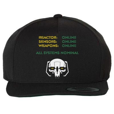 Reactor Online Sensors Online Weapons Online All Systems Nom Wool Snapback Cap