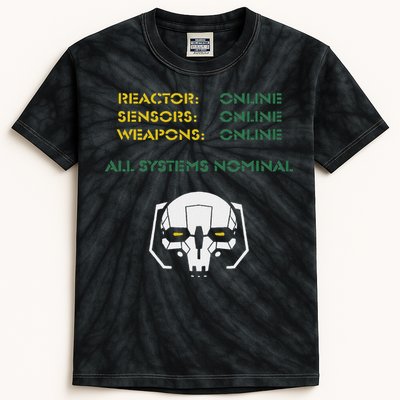 Reactor Online Sensors Online Weapons Online All Systems Nom Kids Tie-Dye T-Shirt