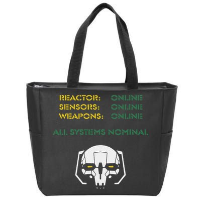 Reactor Online Sensors Online Weapons Online All Systems Nom Zip Tote Bag