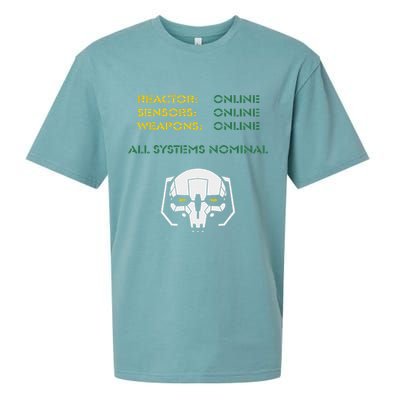 Reactor Online Sensors Online Weapons Online All Systems Nom Sueded Cloud Jersey T-Shirt