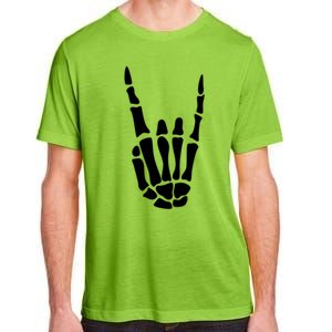 Rock On Skeleton Hand Sign Minimalistic Halloween Costume Gift Adult ChromaSoft Performance T-Shirt