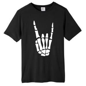 Rock On Skeleton Hand Sign Minimalistic Halloween Costume Gift Tall Fusion ChromaSoft Performance T-Shirt