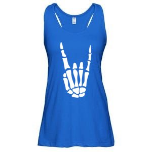 Rock On Skeleton Hand Sign Minimalistic Halloween Costume Gift Ladies Essential Flowy Tank