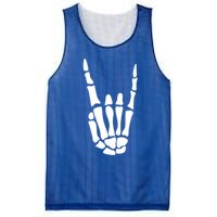 Rock On Skeleton Hand Sign Minimalistic Halloween Costume Gift Mesh Reversible Basketball Jersey Tank