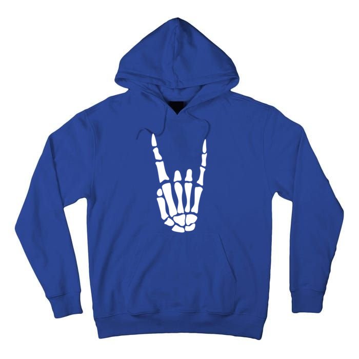 Rock On Skeleton Hand Sign Minimalistic Halloween Costume Gift Tall Hoodie