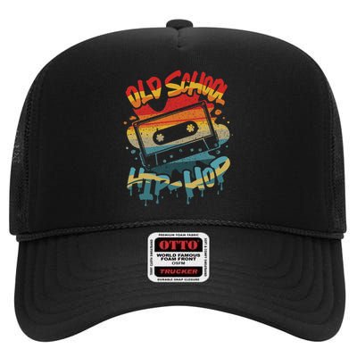 Retro Old School Hip Hop 80s 90s Graffiti Cassette Mixtape High Crown Mesh Back Trucker Hat