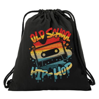 Retro Old School Hip Hop 80s 90s Graffiti Cassette Mixtape Drawstring Bag