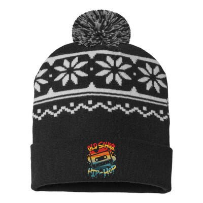 Retro Old School Hip Hop 80s 90s Graffiti Cassette Mixtape USA-Made Snowflake Beanie