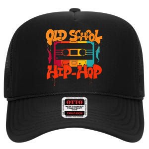 Retro Old School Hip Hop 80s 90s Graffiti Cassette High Crown Mesh Back Trucker Hat