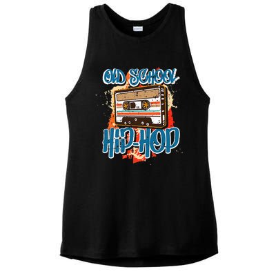 Retro Old School Hip Hop 80s 90s Graffiti Cassette Ladies PosiCharge Tri-Blend Wicking Tank