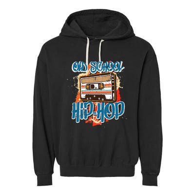 Retro Old School Hip Hop 80s 90s Graffiti Cassette Garment-Dyed Fleece Hoodie