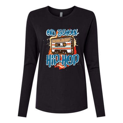 Retro Old School Hip Hop 80s 90s Graffiti Cassette Womens Cotton Relaxed Long Sleeve T-Shirt