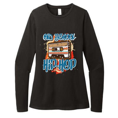 Retro Old School Hip Hop 80s 90s Graffiti Cassette Womens CVC Long Sleeve Shirt