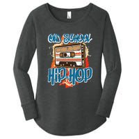 Retro Old School Hip Hop 80s 90s Graffiti Cassette Women's Perfect Tri Tunic Long Sleeve Shirt