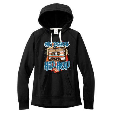 Retro Old School Hip Hop 80s 90s Graffiti Cassette Women's Fleece Hoodie