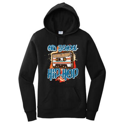 Retro Old School Hip Hop 80s 90s Graffiti Cassette Women's Pullover Hoodie