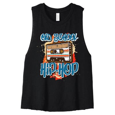 Retro Old School Hip Hop 80s 90s Graffiti Cassette Women's Racerback Cropped Tank