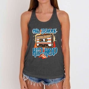 Retro Old School Hip Hop 80s 90s Graffiti Cassette Women's Knotted Racerback Tank