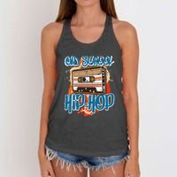 Retro Old School Hip Hop 80s 90s Graffiti Cassette Women's Knotted Racerback Tank