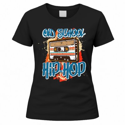 Retro Old School Hip Hop 80s 90s Graffiti Cassette Women's T-Shirt