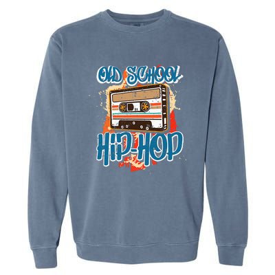 Retro Old School Hip Hop 80s 90s Graffiti Cassette Garment-Dyed Sweatshirt