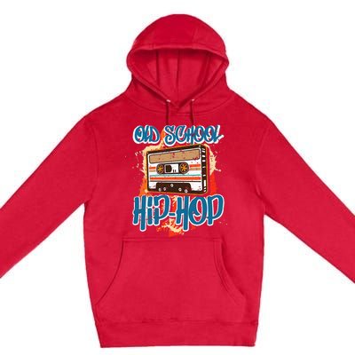 Retro Old School Hip Hop 80s 90s Graffiti Cassette Premium Pullover Hoodie