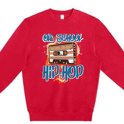 Retro Old School Hip Hop 80s 90s Graffiti Cassette Premium Crewneck Sweatshirt