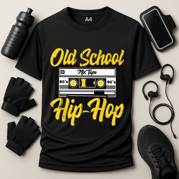 Retro Old School Hip Hop 80s 90s Mixtape Cassette Gift Cooling Performance Crew T-Shirt