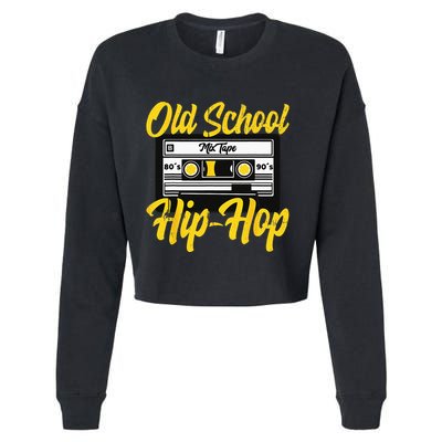 Retro Old School Hip Hop 80s 90s Mixtape Cassette Gift Cropped Pullover Crew