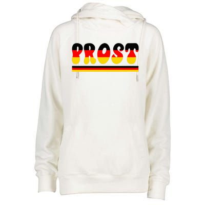 Retro Oktoberfest Squad German Flag Prost Womens Funnel Neck Pullover Hood