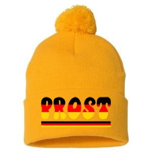 Retro Oktoberfest Squad German Flag Prost Pom Pom 12in Knit Beanie