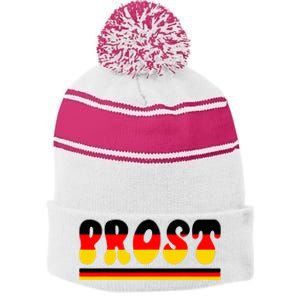 Retro Oktoberfest Squad German Flag Prost Stripe Pom Pom Beanie