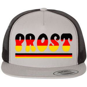 Retro Oktoberfest Squad German Flag Prost Flat Bill Trucker Hat