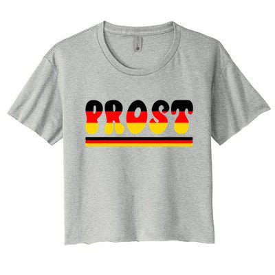 Retro Oktoberfest Squad German Flag Prost Women's Crop Top Tee